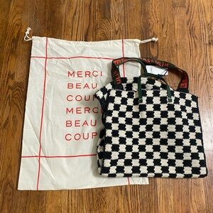 Clare V checkered summer tote